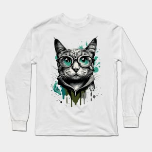 Cat with glasses - Cool Cat with sunglasses Long Sleeve T-Shirt